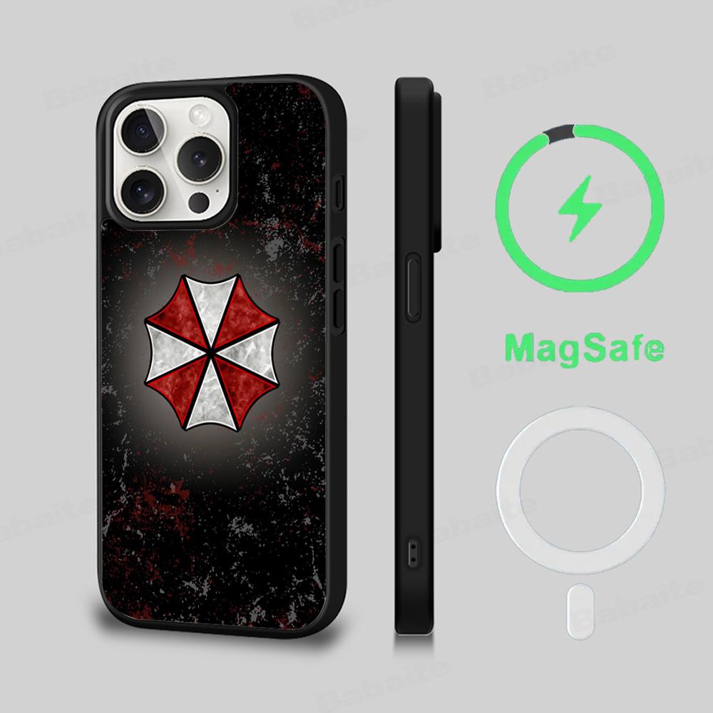 Resident Evil Umbrella Phone Case Magnetic Case For iPhone 16 14 13 12 11 15 Pro Max Plus For Magsafe Wireless Charge Cover