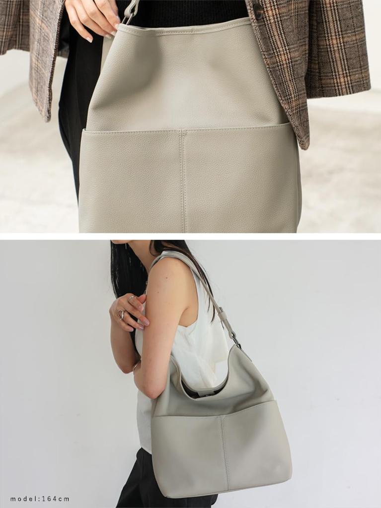 VITAFELICE Echt Leer Handtas met Eén Handvat voor Dames, sib-20032n (Lichtgrijs)