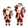 Christmas Santa Figurine Standing Santa Claus Figure with Gifts Bag And Present Box Christmas Decoration for Holiday Party Home Decor