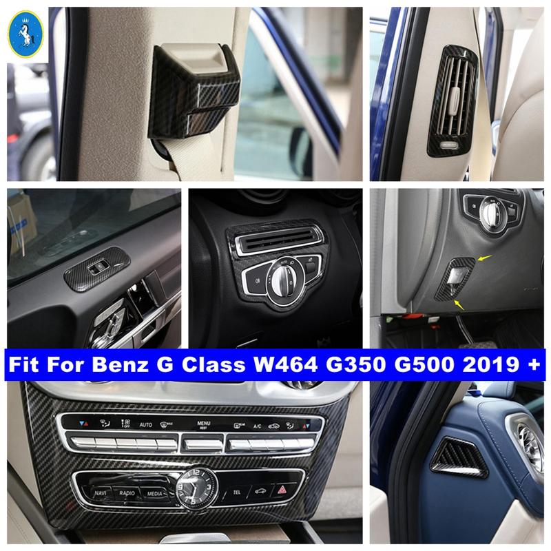 Carbon Fiber Interior Accessories Air AC Lift Button Lights Control Panel Cover Trim For Benz G Class W464 G350 G500 -