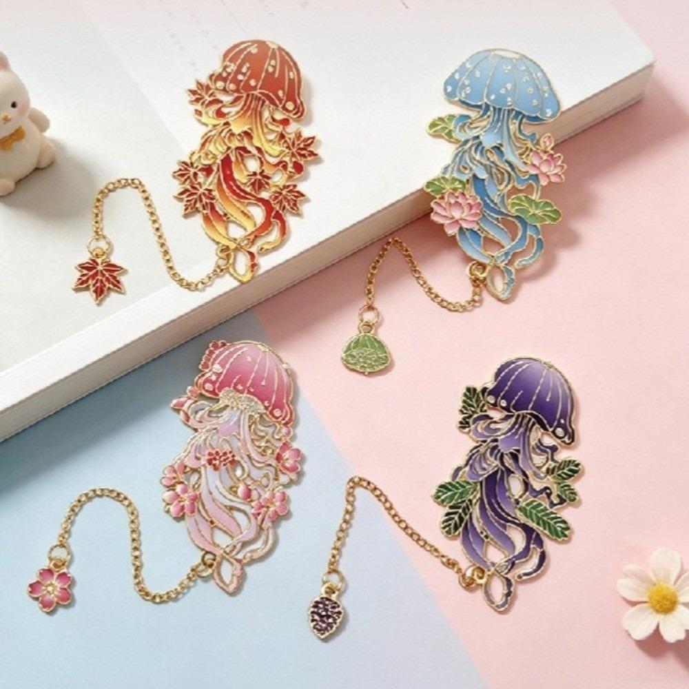 Hollow Jellyfish Bookmarks Metal Reading Bookmarks exquisite Page Clips Graduation Birthday
