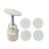 Hand-Press Mooncake Mold Set with 4 Floral 3D Patterns (75g)