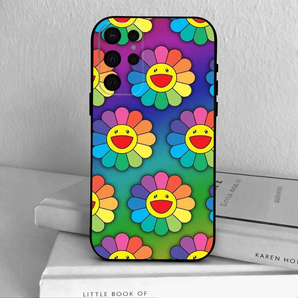 Takashi M-Murakamis F-Flowers  Phone Case For Samsung S25,S24,S21,S22,S23,S30,Ultra,S20,Plus,Others Soft Black Cover