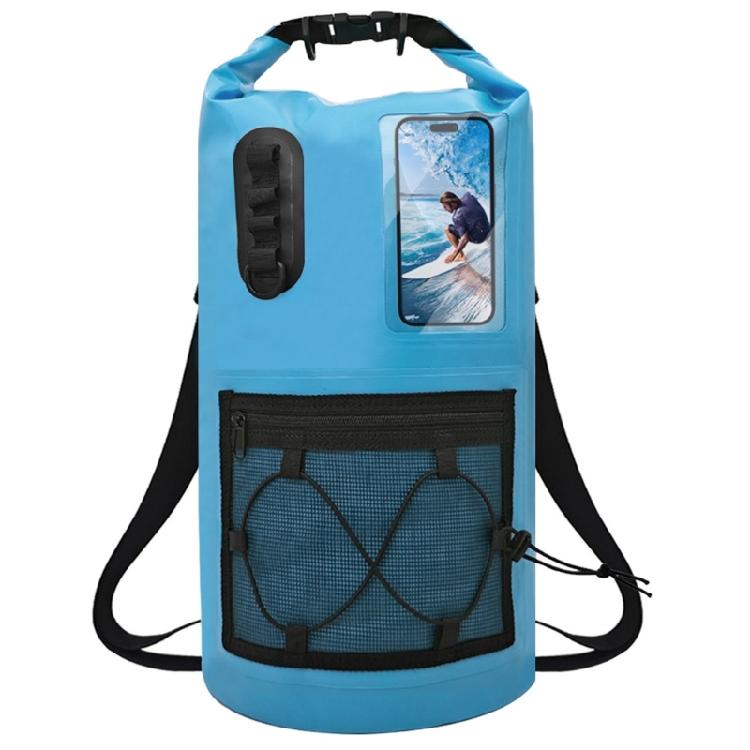 Hiking Day Dry Bag Backpack with PVC Roll Top Closure, Waterproof Storage Design and Front Outer Pocket Access
