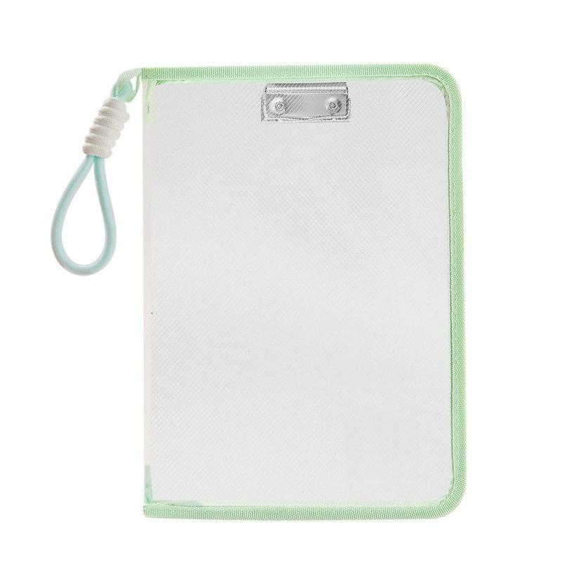 Transparent Zippered Document Storage Bag with Clip Expanded Mesh Zipper Pouch Bags for Storing Teaching Plan, Homework A4