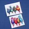 3Pcs Funny Bird Creative Glass Window Decorative Stickers For Windows Glass Wall Mirror Festival Home Decoration