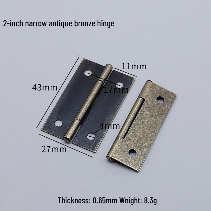 Flat Crown Hinges in Gold, Silver, Antique Bronze - Available in 1.5, 2, 3, & 4-inch Sizes