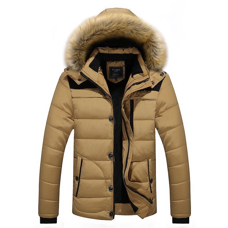

Brown Slim Fit Fleece-Lined Youth Jacket with Side Pockets - Winter Style M хаки