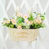 Metal Hanging Flower Pots for Railing Fence Planter Box with Detachable Hooks Drainage Holes for Outdoor Plant Balcony