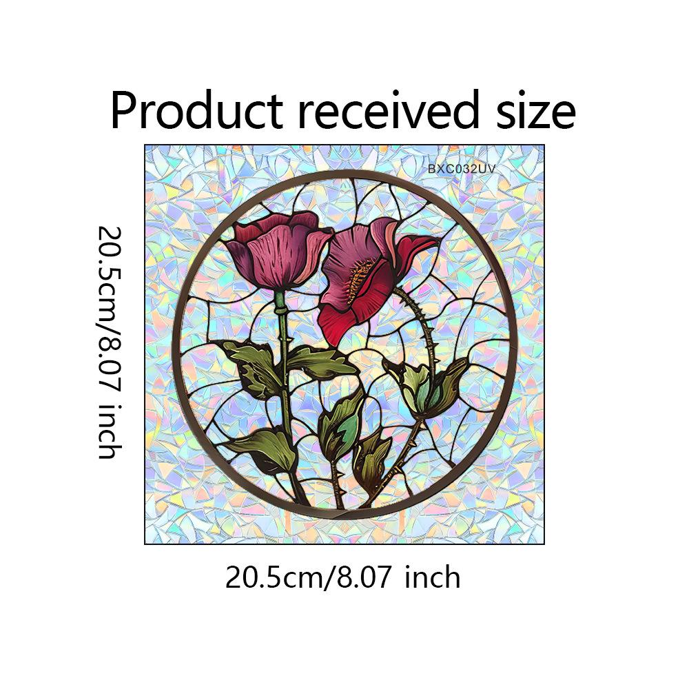 Red Rose-painted Glass Doors and Windows for Home Background Beautification and Decoration Window Stickers