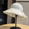 2026New Lace Sunshade Fisherman Hat for Women, Summer Korean Style, Sweet and Versatile, Sun Protection Hat for Outdoor Trips, Breathable and Trendy