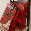 Packaging Bag New Year Red Gift Bag New Year Festive Transparent Shopping Bag Simple   Girl