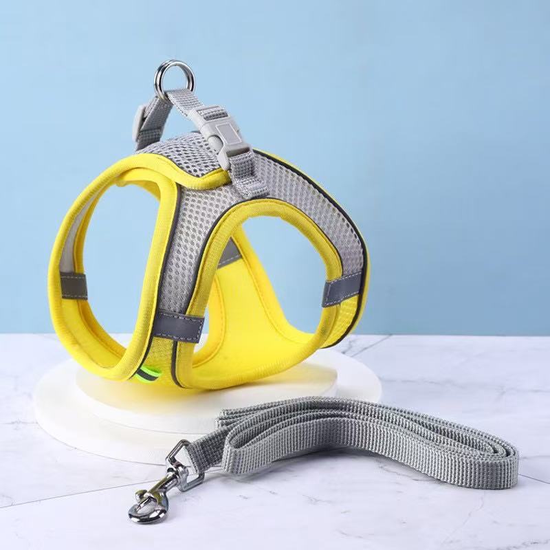 Puppy Harness Set Dog Accessories Cat Harness Reflective Pet Harnesses And Leashes Set Adjustable Dog Collar