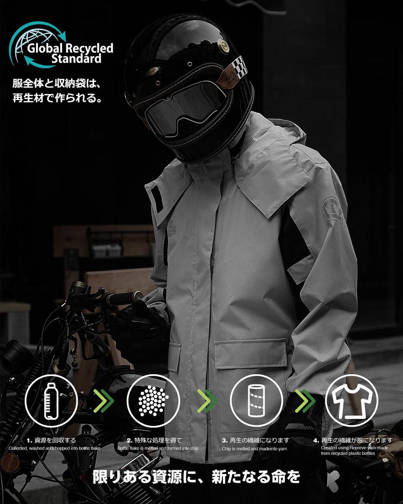 IRON Motorcycle Rainwear Set with Shoe Waterproof and Ideal for and Mountaineering JIA'S Men's Covers, Water-Repellent, Cycling, Golf, Work,