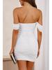 Off-Shoulder Ruched Bodycon Dress - European/American Style for Parties/Commutes