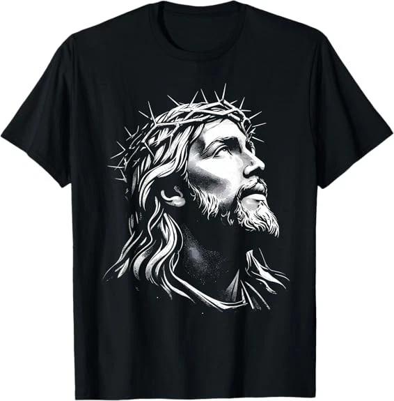Jesus Christ Face With Crown Of Thorns God Bible Best T-Shirt S-3XL XXXL