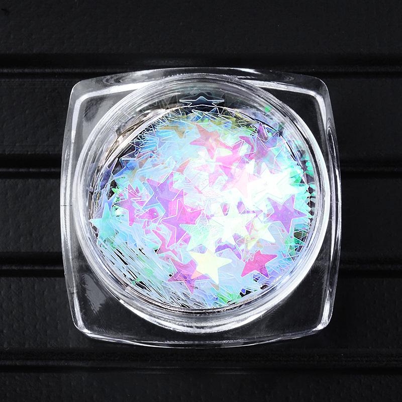 

Mtssii 1 коробка, блестящая наклейка со звездами и блестками, красочные украшения для дизайна ногтей, аксессуары для маникюра «сделай сам» JA04