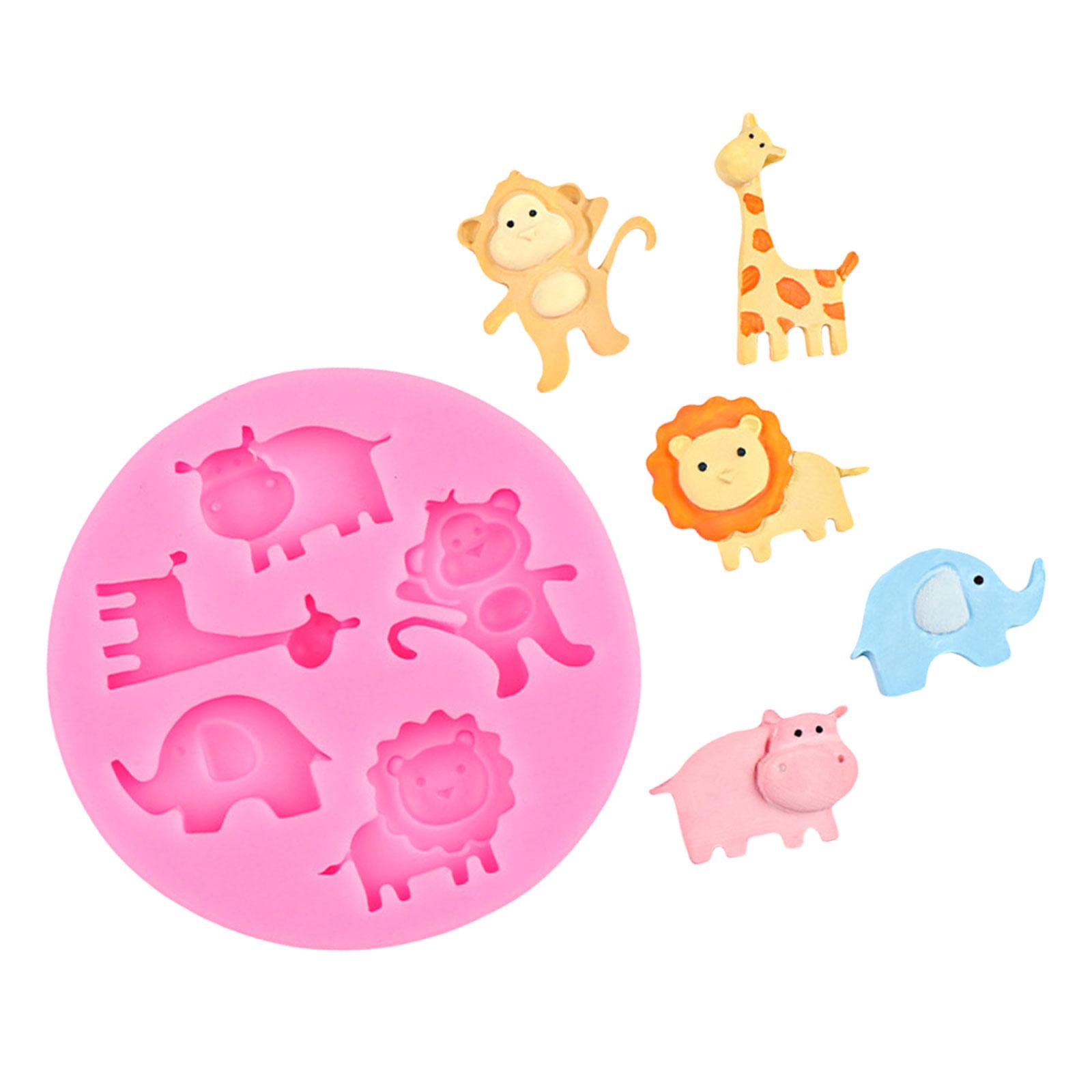 

Силиконовая форма для выпечки конфет и шоколада Лев Бегемот Жираф Обезьяна Слон Помадка Форма для торта Кухонный инструмент розовый