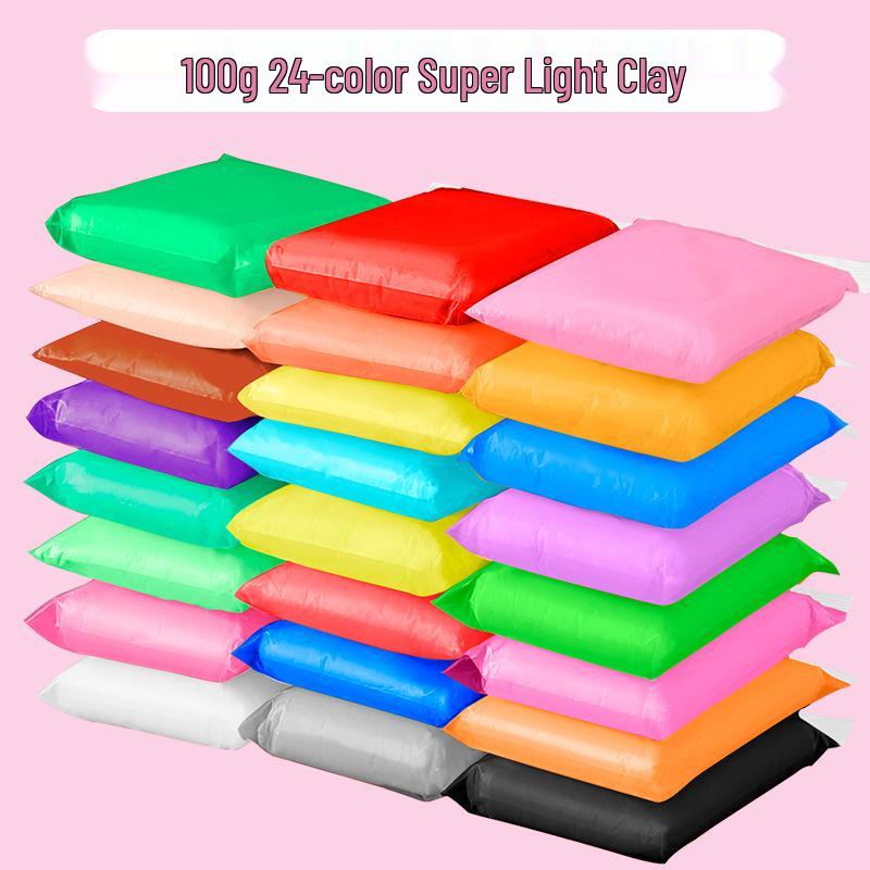 Set de argilă cu 36 de culori: 12 Plastilină Handmade + 24 Plastilină Spațială pentru Copii