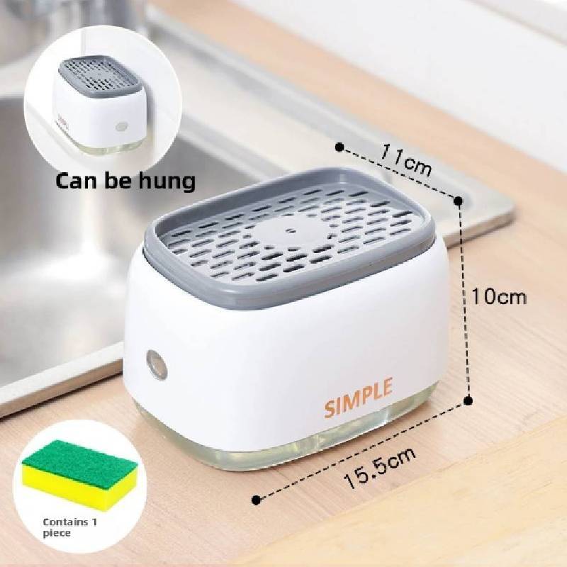 Kitchen Cleaning Brush With Automatic Liquid Dispenser For Dishwashing Tasks