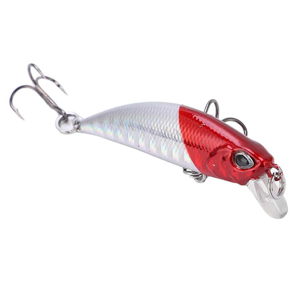 5cm Hard Artificial Minnow Fishing Bait 3D Lifelike Eyes Floating Wobbler Fishing Lures#4