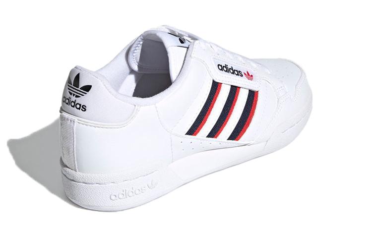adidas Originální Continental 80 Pohodlné Odolné proti oděru Nízké Dětské Skateboardové Boty Bílé Červené Modré Unisex FX6088
