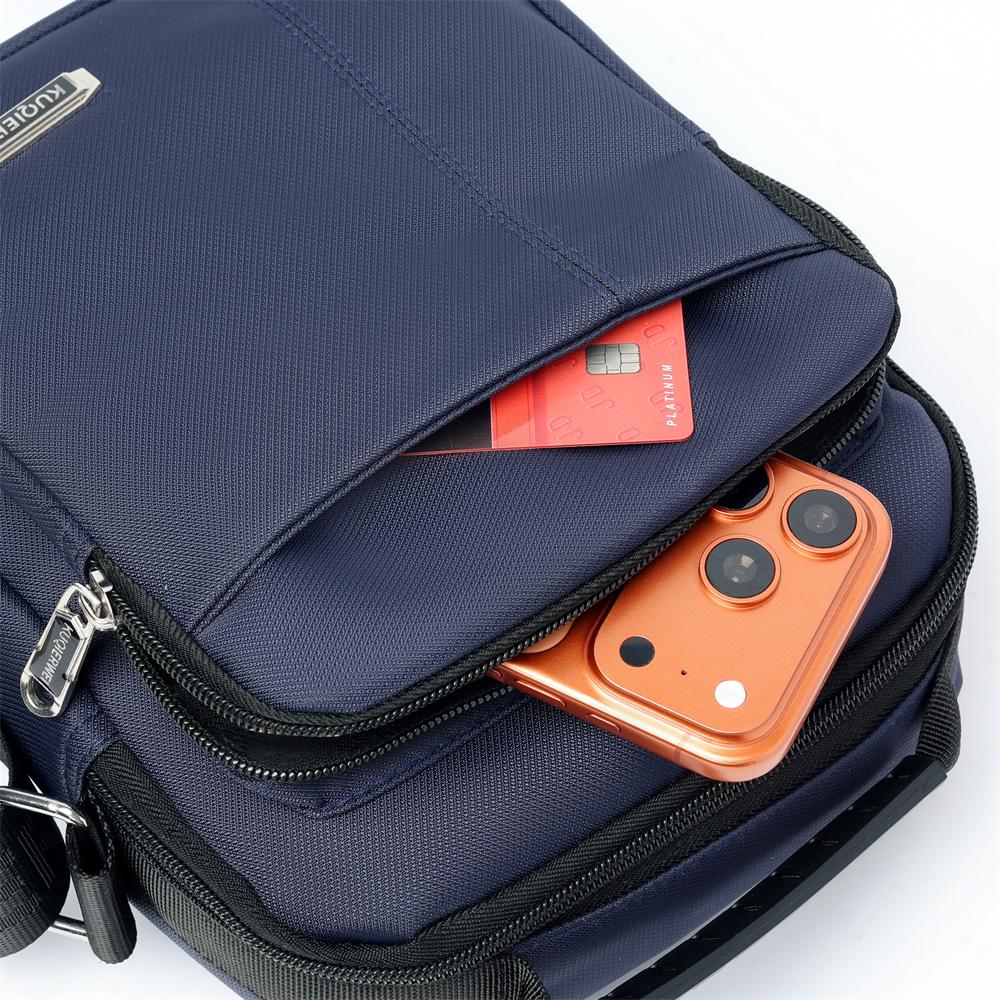 Waterproof Nylon Crossbody Bag for Men Casual Shoulder Messenger Bag with Handle and Zip