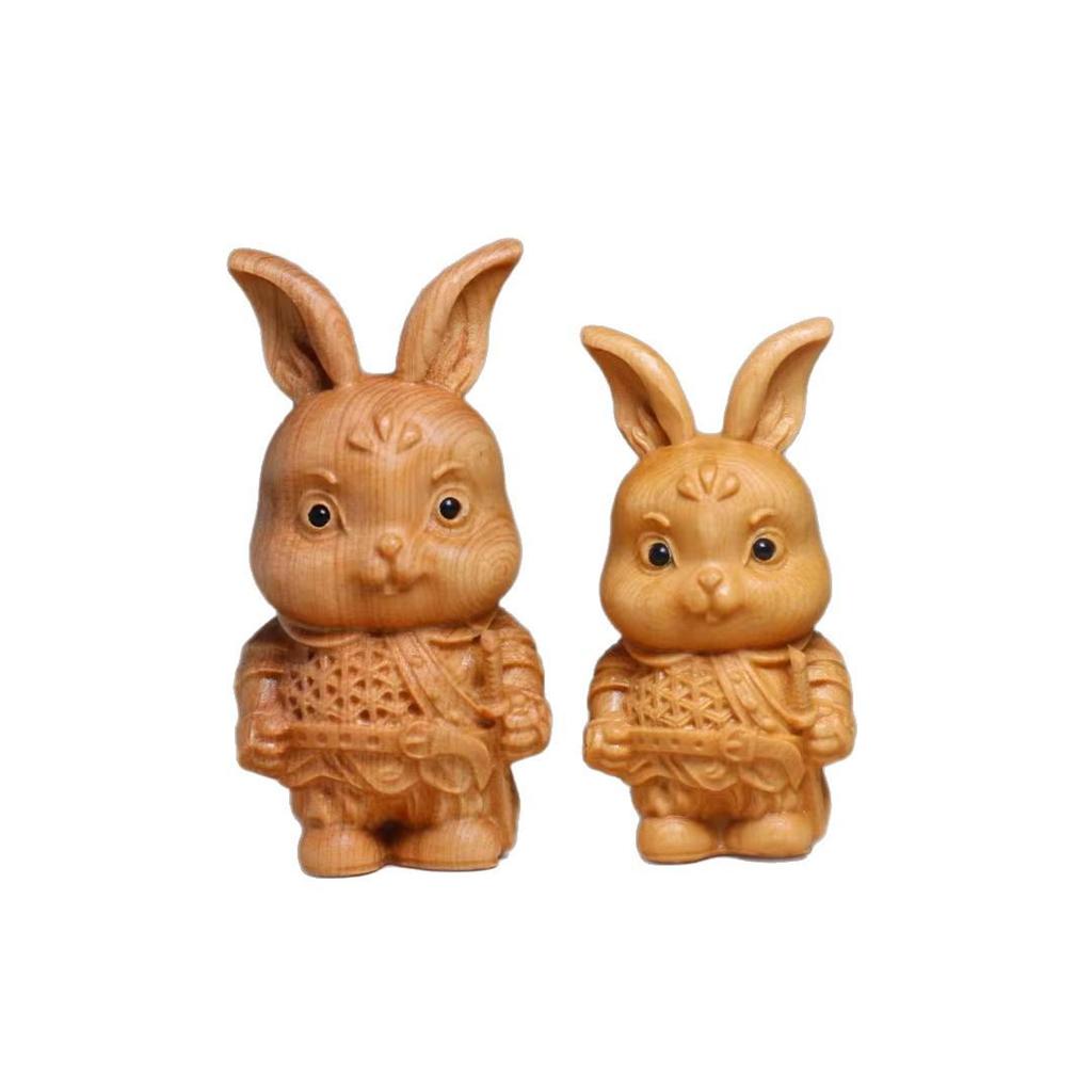 Taihang Cliff Cypress Rabbit and Rooster Carving Ornament