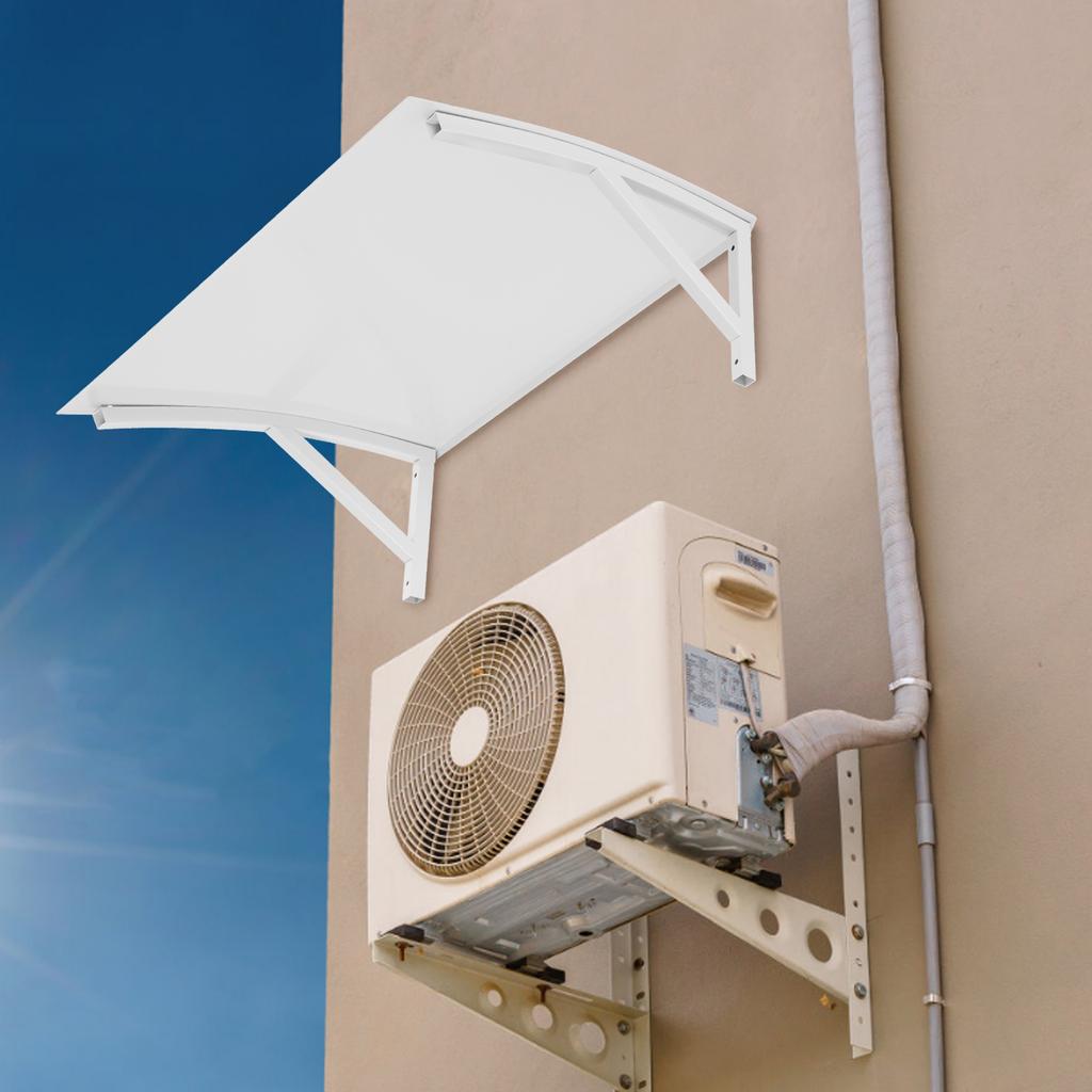 Copertura AC per Esterno, Parasole per Condizionatore Resistente alle Intemperie, Protezione Unità da Muro Bianca, Alloggiamento in Metallo per Condensatore Esterno