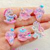 10PCS New Cartoon Colored Unicorn Horse, Ice Cream Flat Back Cabochon Stone Scrapbook DIY Decor Figurines Crafts Accessories