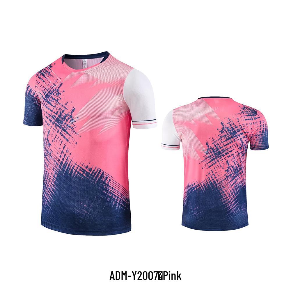 Pánské a dámské potištěné rychleschnoucí badmintonové sportovní oblečení a tréninkové tričko s krátkým rukávem na stolní tenis