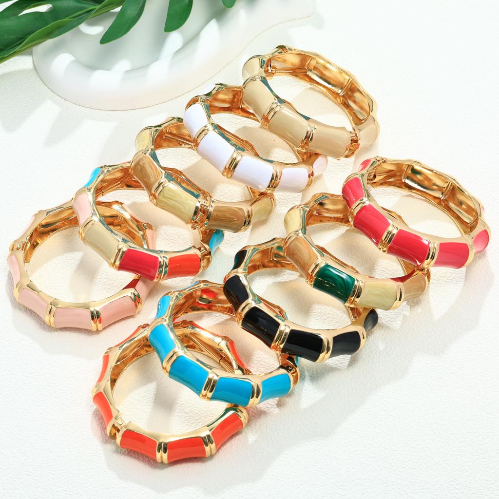 Bohemian alloy bracelet personality enamel color drip oil bracelet vacation style personality seaside first