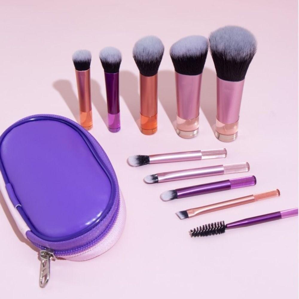 Furry Mini Makeup Brush Set with Bag Cosmetic Brush Set Fashion Eyeshadow Powder Brush Student