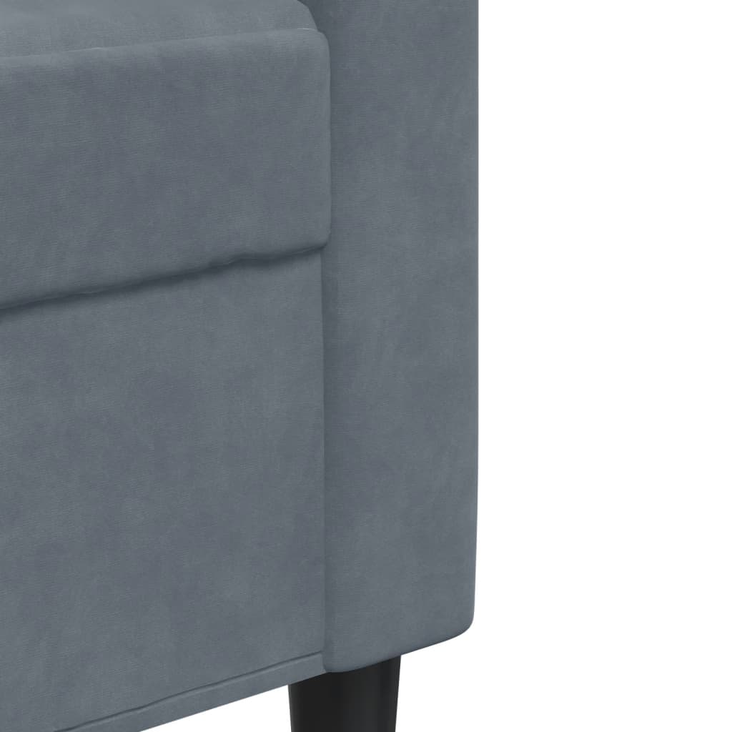 3 Piece Sofa Set with Cushions Dark Grey Velvet