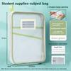 1 A4 Zipper File Bag - Durable Nylon File Storage, Transparent Exam Papers, Books, and Office Supplies Storage Bag with Handle