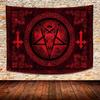 Red Black Occult Goat Skull Tapestrysatanic Pentagram And Cross Print Wall Hangingideal For Gothic  Dark Aesthetic Room Decor
