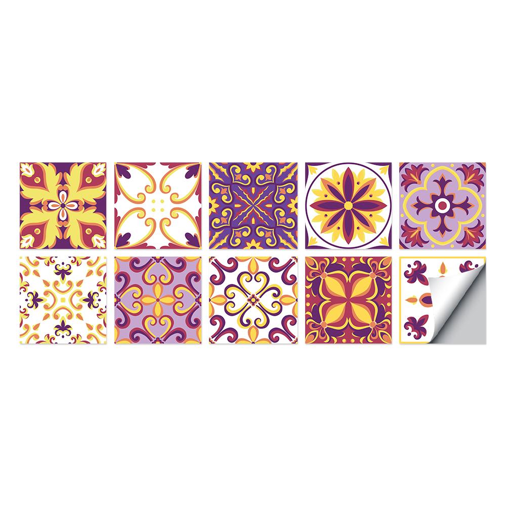 Tile Stickers Waterproof Kitchen Retro Moroccan Self Adhesive Bathroom Decal Vinyl Peel And Stick Wall Decoration Wallpaper NONE