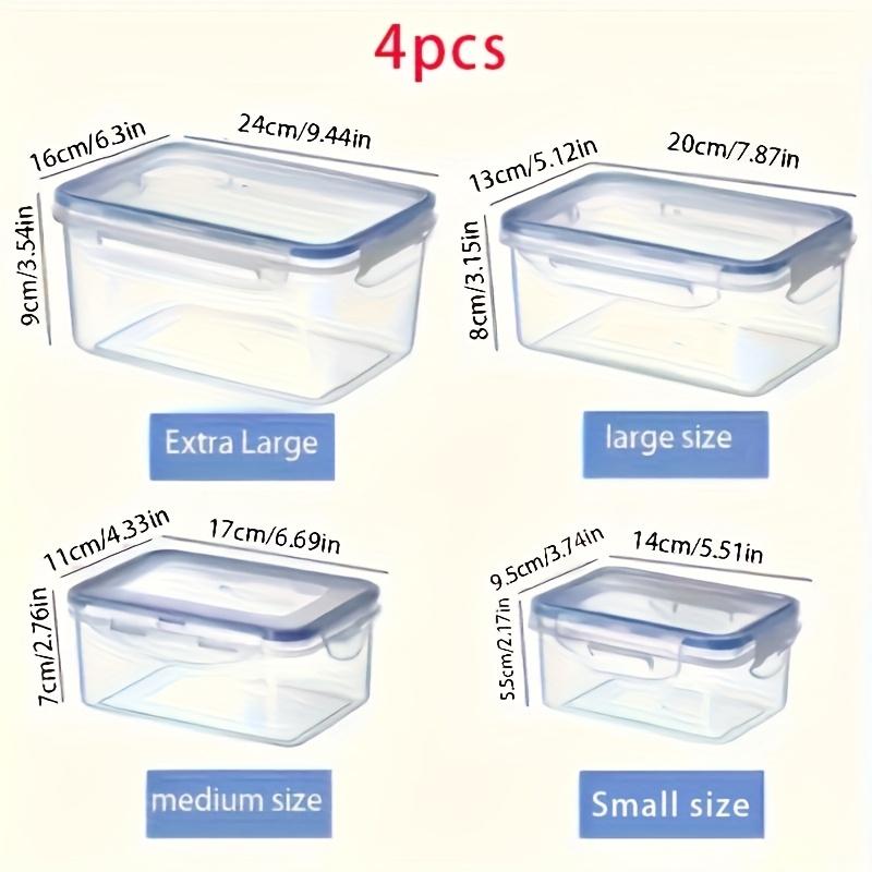 

Набор из 4 контейнеров для хранения продуктов, доступных в нескольких размерах, подходящих для фруктов, овощей, пасты, закусок и мяса синий