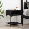 Nightstand Set of 2 Black Oak Effect 40 x 40 x 50 cm