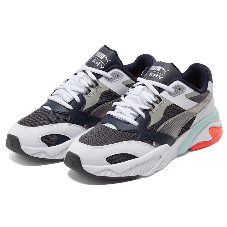 Puma X-Ray Millennium Fabric Trendy Color Block Shock Absorbing Breathable Low-Top Casual Shoes Unisex Sneakers White Black Orange 375999-06