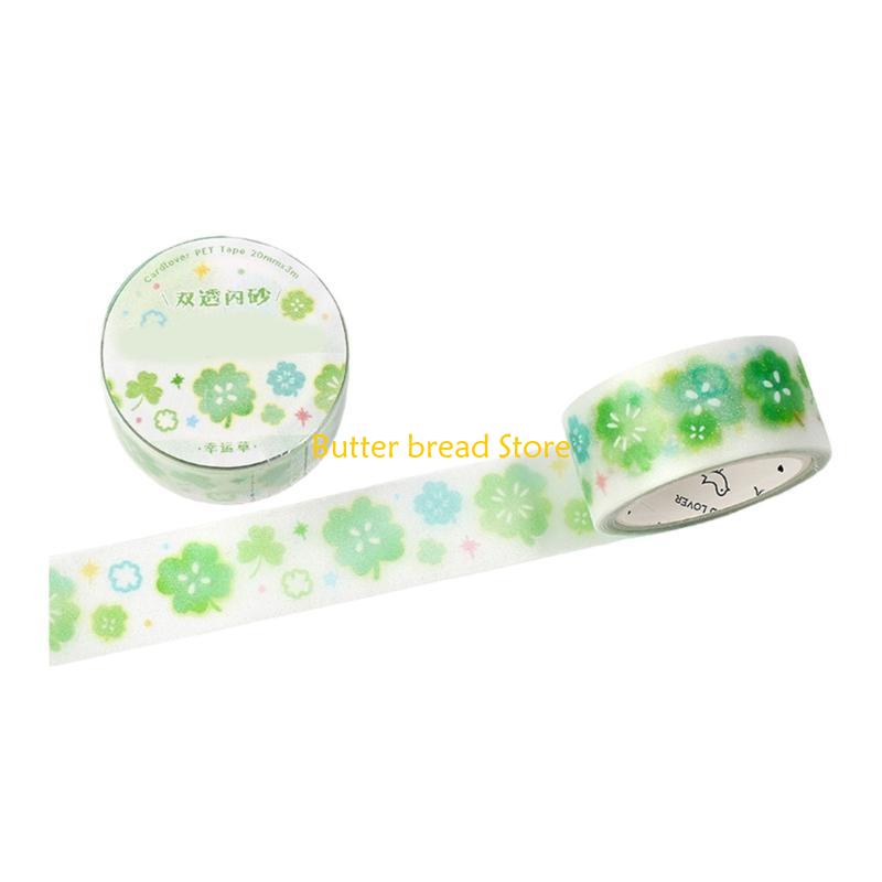 W89C Scrapbooking Background Tape 20mmx3m Aesthetic Masking Tape for Journal Planner