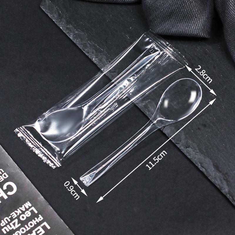 Individually Packaged Transparent Disposable Tasting Spoons for Ice Cream, Yogurt, and Pudding