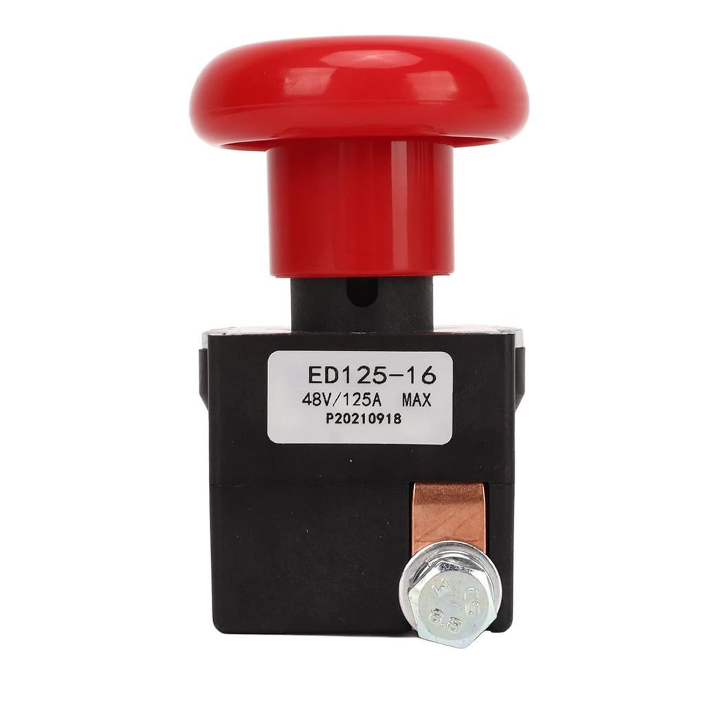 Emergency Stop Switch Button, Emergency Stop Switch 48V 125A Metal Alloy ED125‑16 Stop Button Fit for Most Forklifts