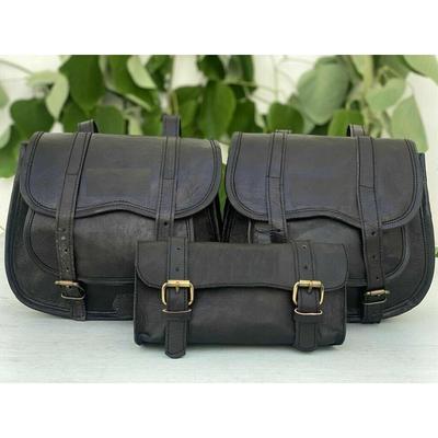 Pochette à outils gratuite en cuir, ensemble combiné 3 en 1, sac de selle pour moto authentique