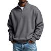 Men's Casual Half-Zip Stand Collar Sweatshirt Color Winter Long Sleeve Pullover