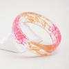 Elegant Resin Bangle With Preserved Flowers Comfortable Dried Flower Wristband For Women Fashion Jewelry Gift