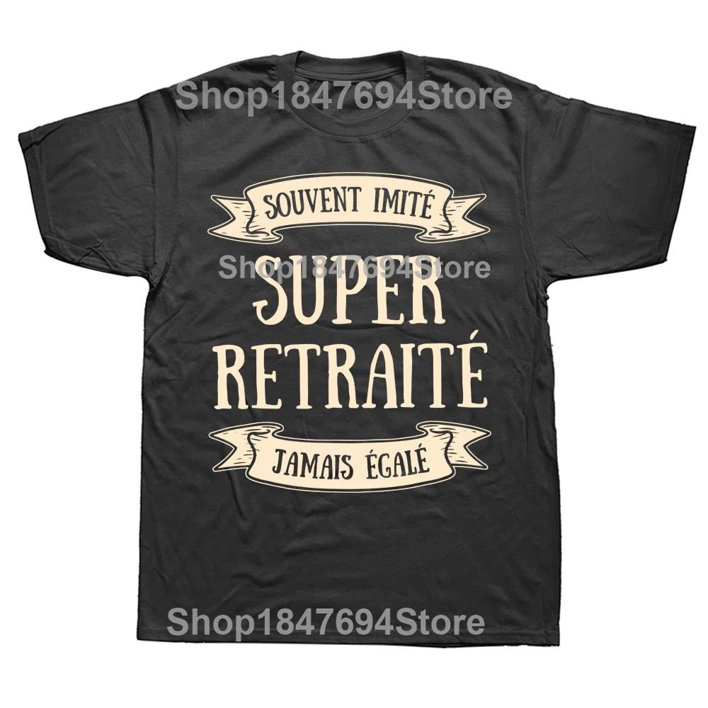 Retired Man T Shirt Funny French Text Humor Retirement Dad Father Gift Tee Tops Casual 100 Cototn Unisex Oneck EU Size Tshirt