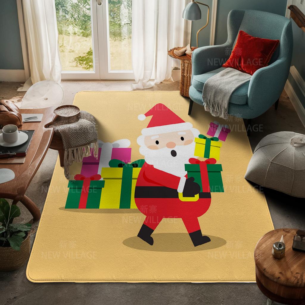 House Entrance Carpet Home Door Mat Living Room Bath Foot Bathroom Non-slip Water Absorption Rugs Bath Merry Christmas Winter
