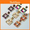 Alloy Geometric Layered Earrings With Sparkling Rhinestones For Fashion Women
