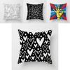 Stylish Geometric Cushion Cover With Dotted Grid And Triangular Patterns For Modern Decor